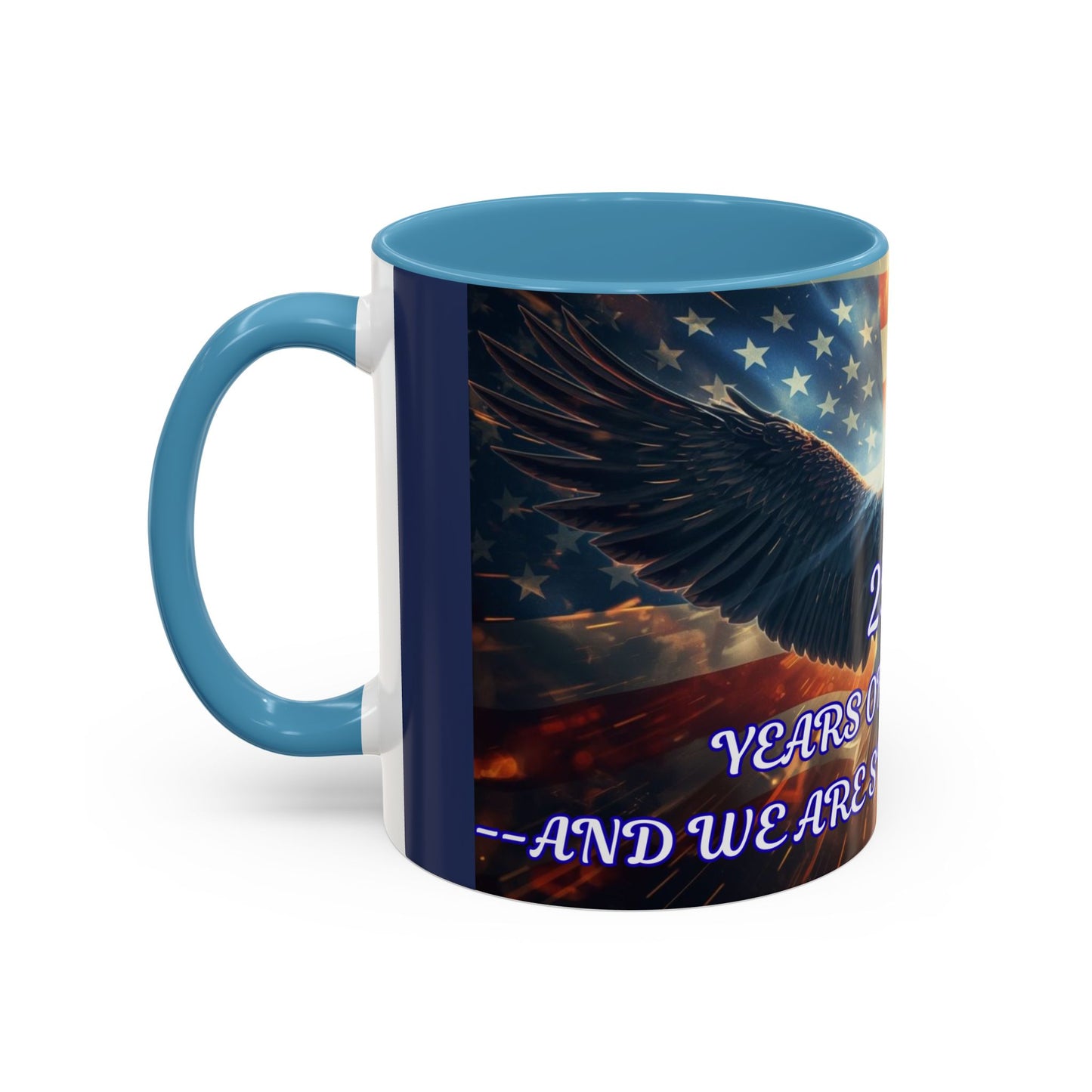 Patriotic Eagle Coffee Mug – "250 Years of Freedom" Accent Mug