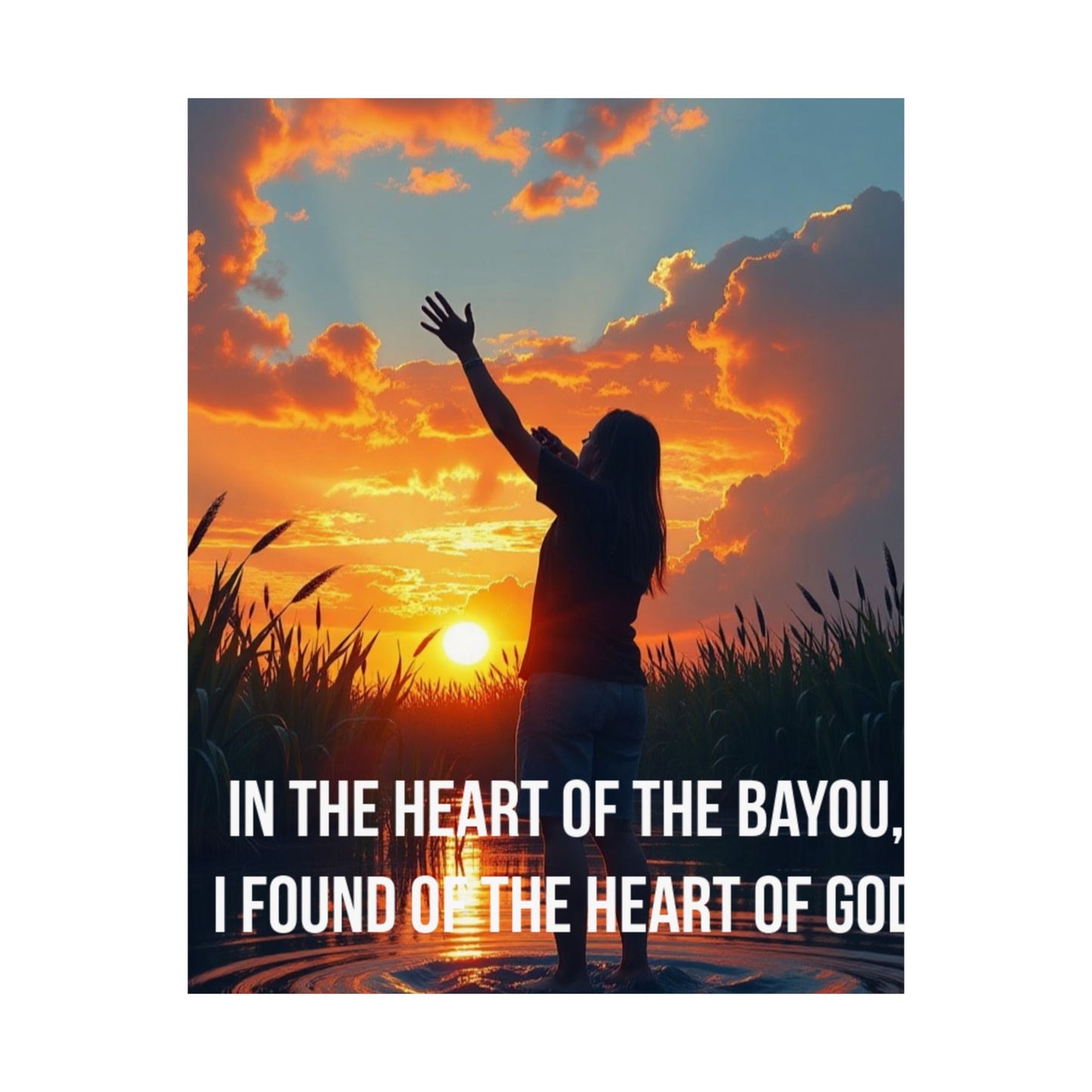 Satin Poster — "In the Heart of the Bayou" Sunset Silhouette Wall Art