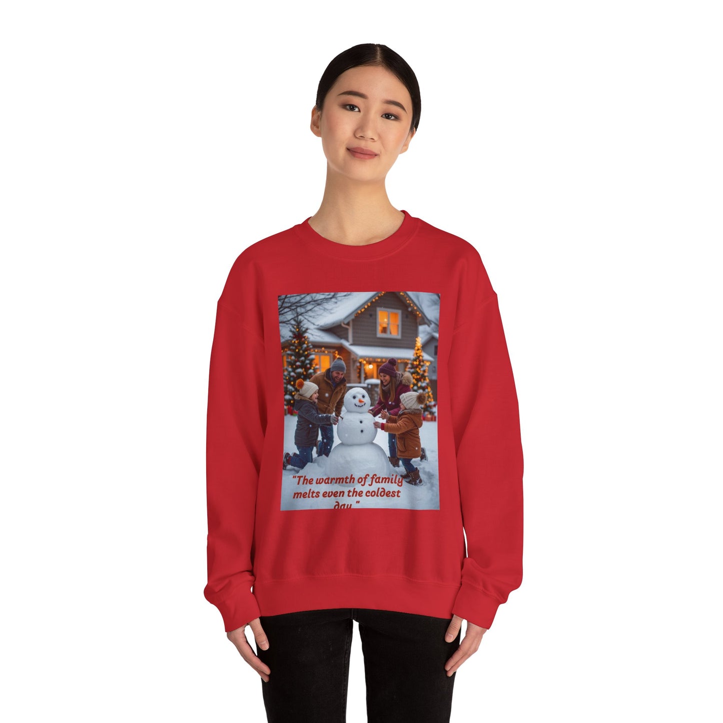 Cozy Holiday Sweatshirt with Family Quote, Winter Warmth Gift, Christmas Comfort Wear, Family Gathering Apparel, Cold Weather Essentials