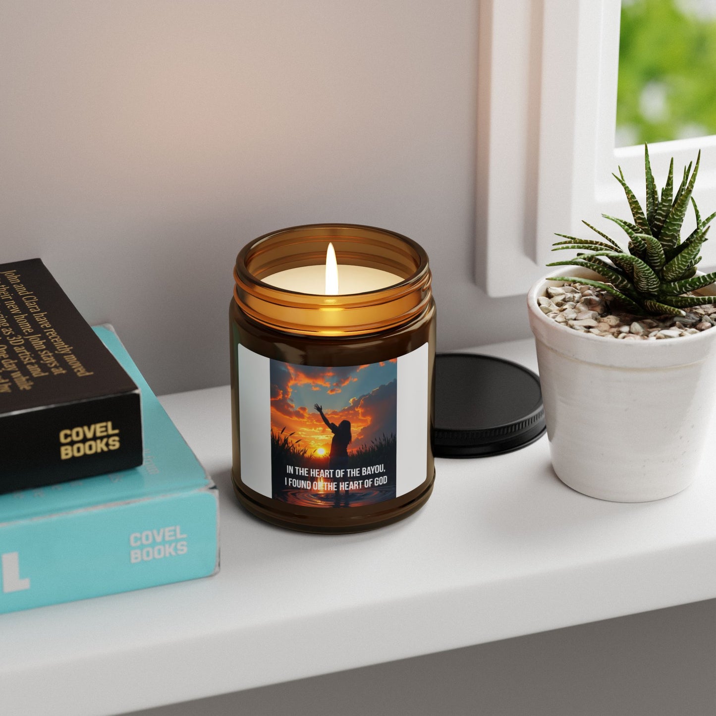 Inspirational Amber Jar Candle – “Is the Power of the Angel…” Scented Soy Candle