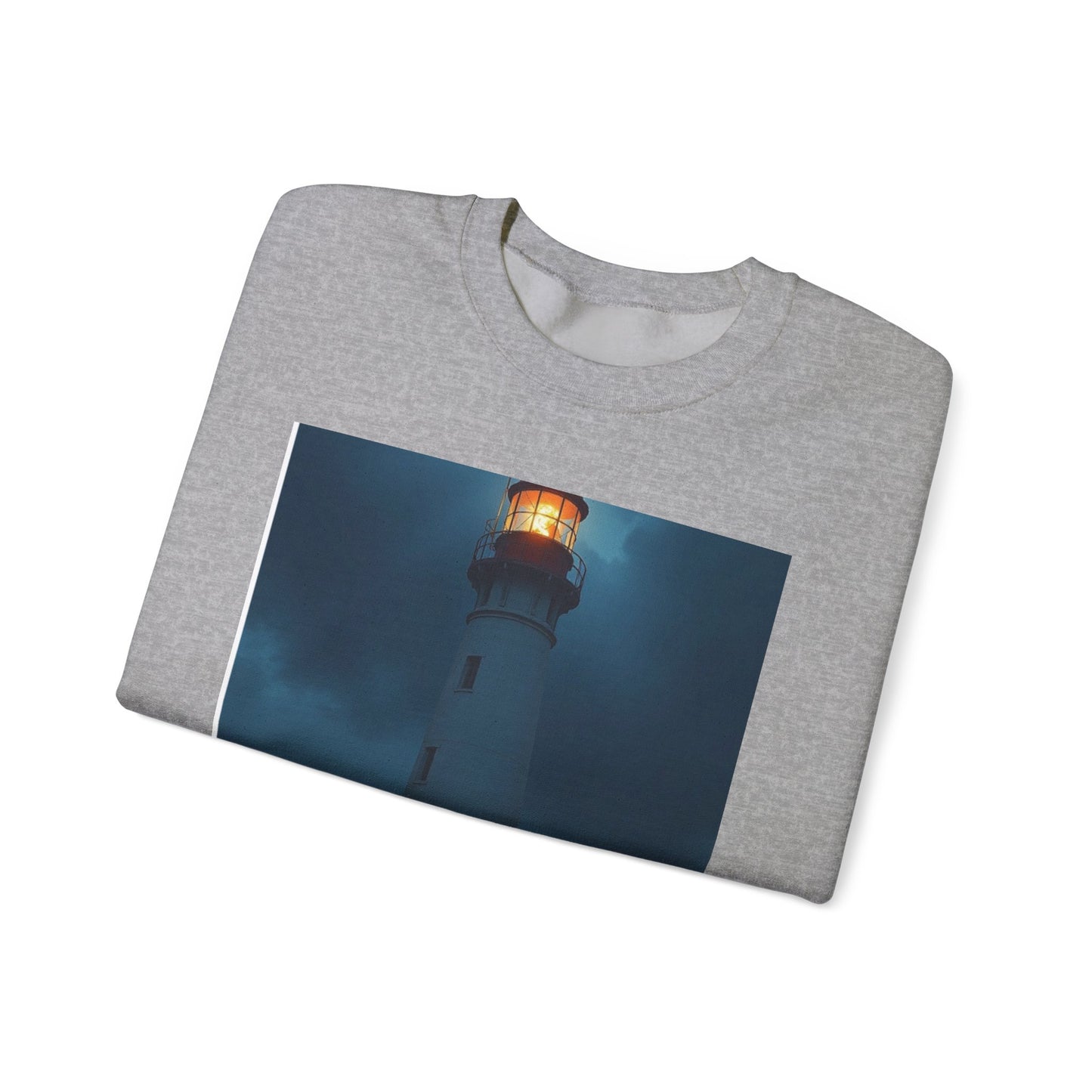 Faith Lighthouse Sweatshirt — "The light is guiding you home to the safe arms of the Lord"