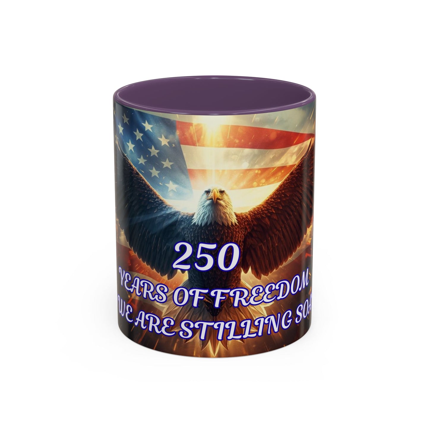 Patriotic Eagle Coffee Mug – "250 Years of Freedom" Accent Mug
