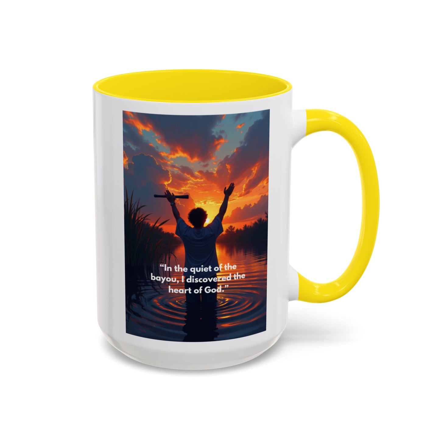 Coffee Mug - "In the Quiet of the Bayou I Discovered the Heart of God" Inspirational Accent Mug