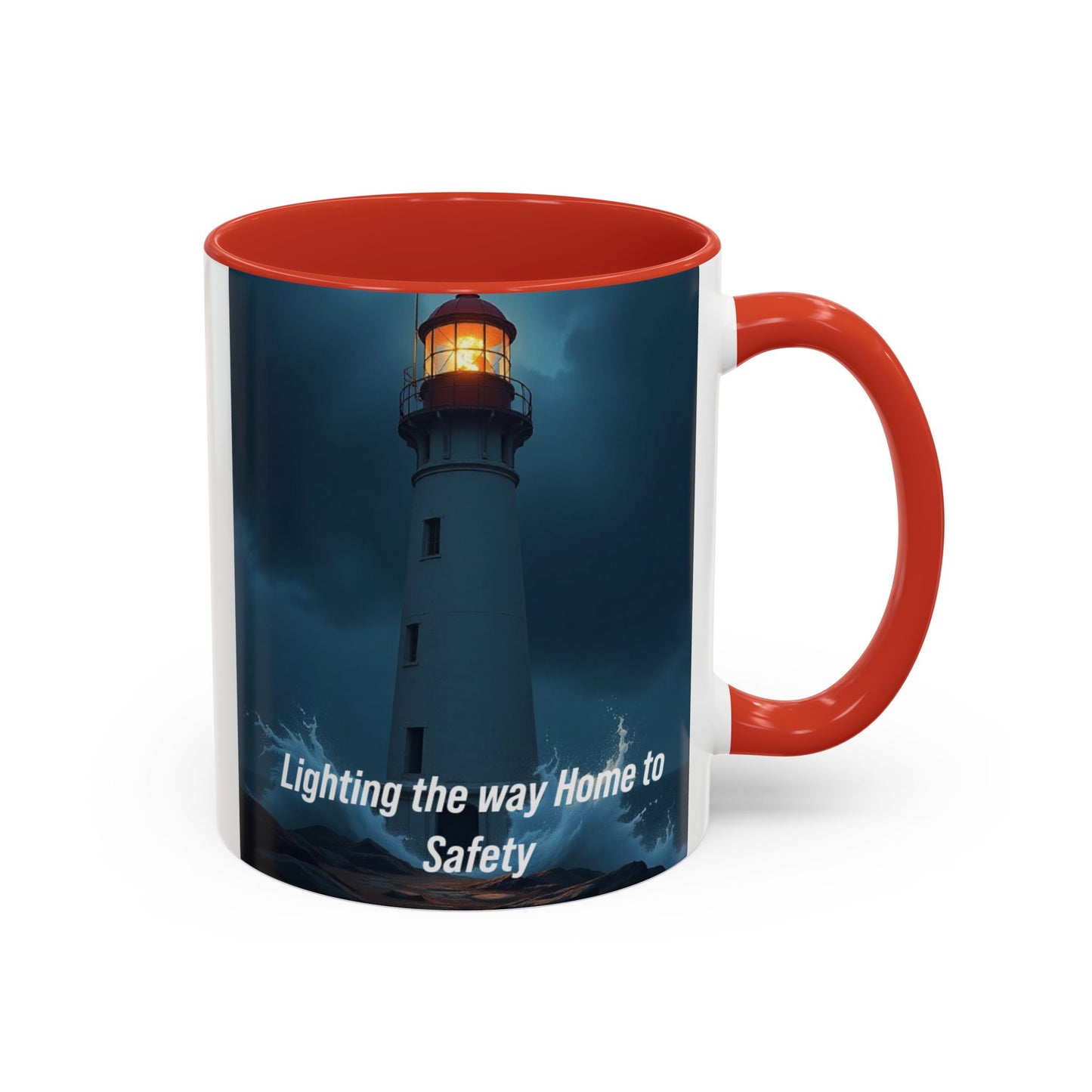 Lighthouse Coffee Mug - "Lighting the Way Home to Safety" Accent Mug