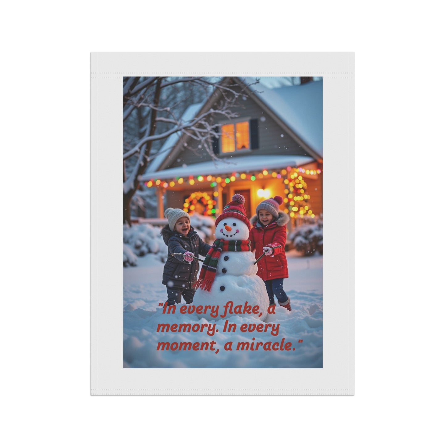 Winter Garden Banner, Holiday Decor, Outdoor Decoration, Home & Garden Gift, Festive Yard Flag, Snowman Banner 212