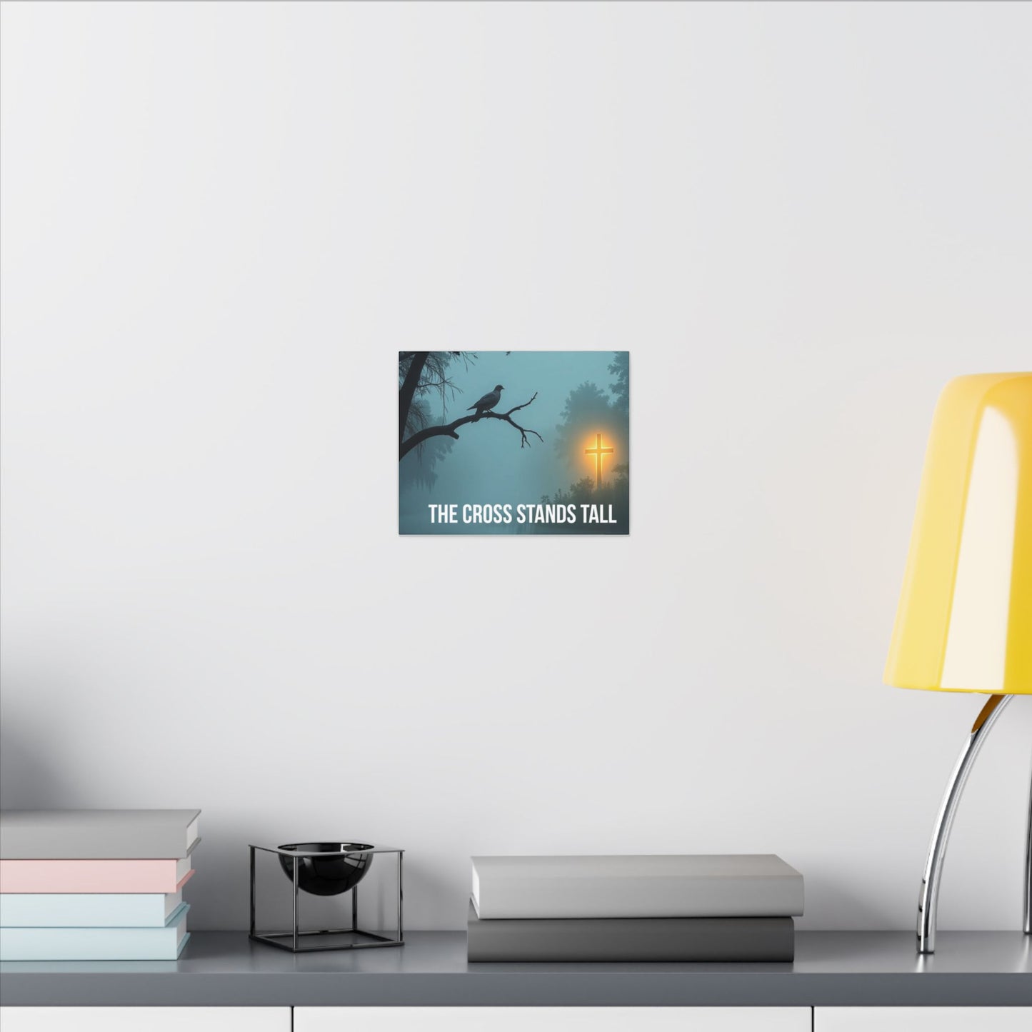 Faith Canvas Wall Art – "The Cross Stands Tall Over Every Storm" Matte Stretched Canvas
