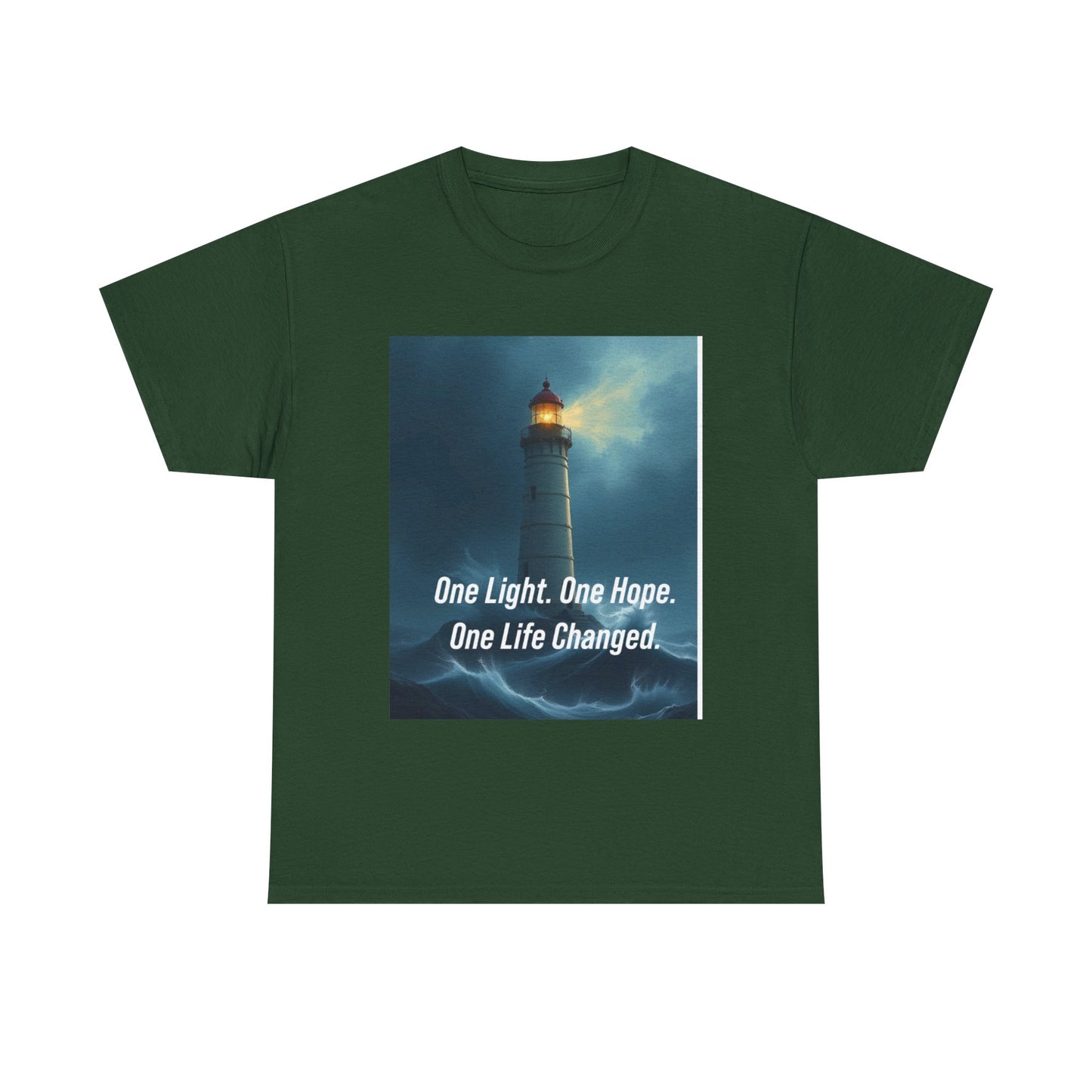 Lighthouse Tee — "One Light. One Hope. One Life Changed." Inspirational Graphic T-Shirt