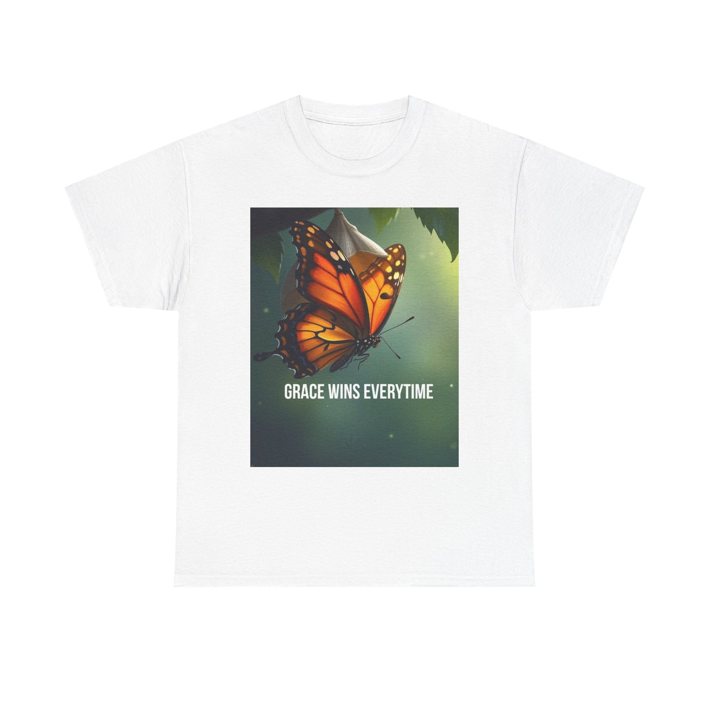 Butterfly 'Grace Wins Everytime' Graphic Tee - Inspirational Nature T-Shirt