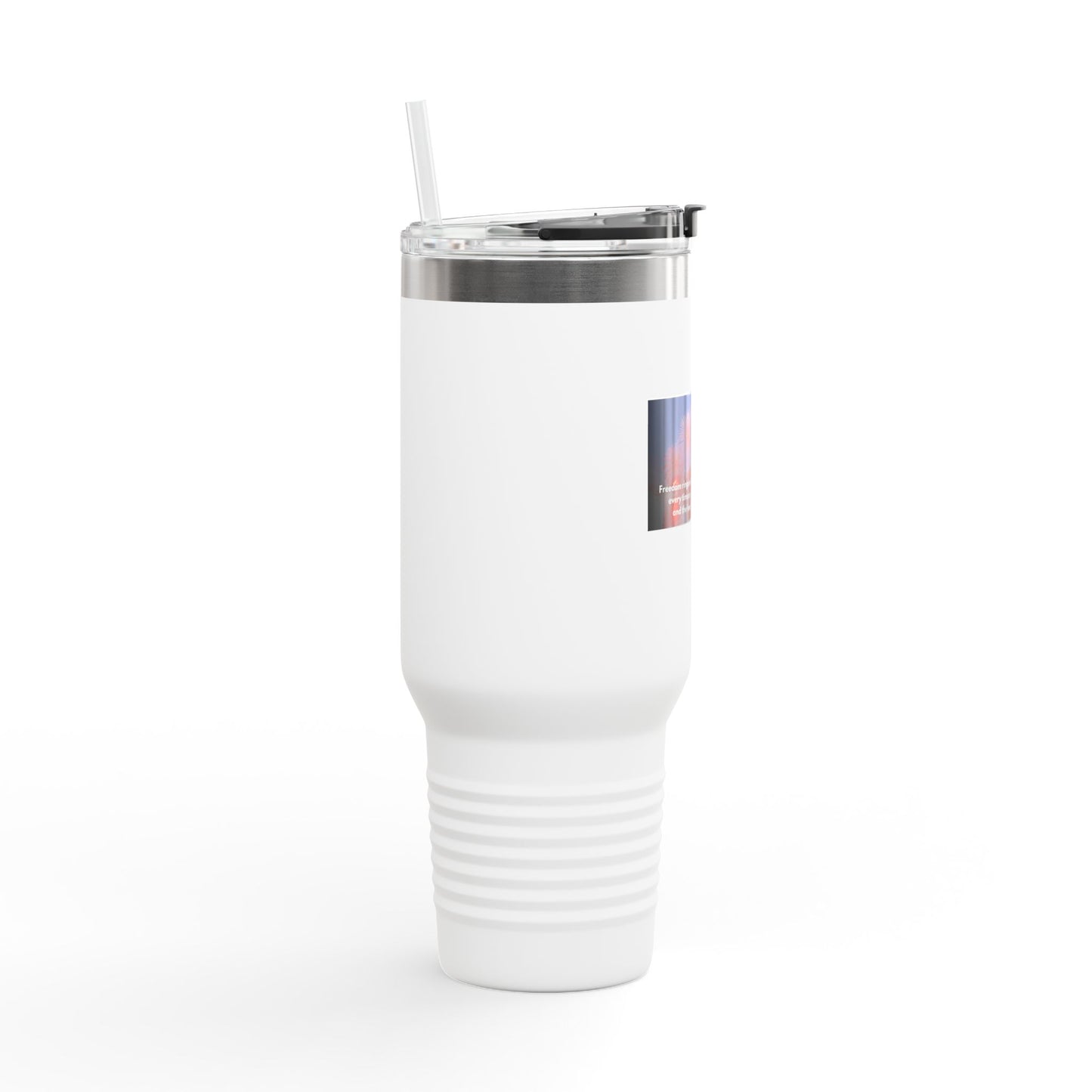 40oz Insulated Travel Mug — Inspirational Fireworks Quote Design