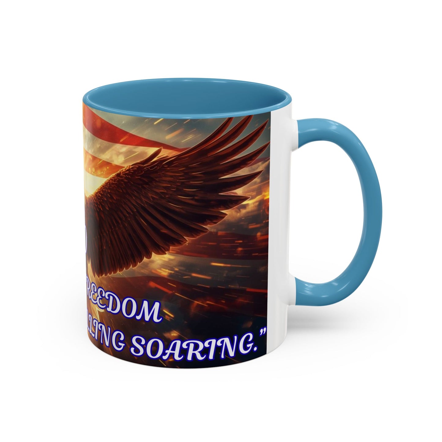Patriotic Eagle Coffee Mug – "250 Years of Freedom" Accent 11/15oz