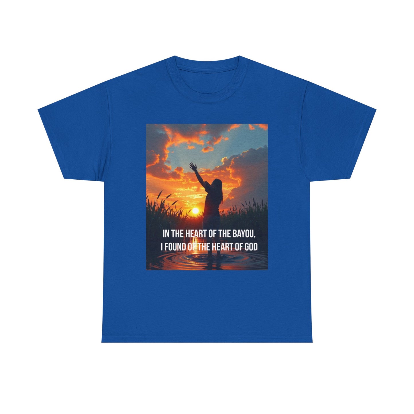 Bayou Sunrise Faith T-Shirt — "In the Heart of the Bayou, I Found the Heart of God" Christian Tee