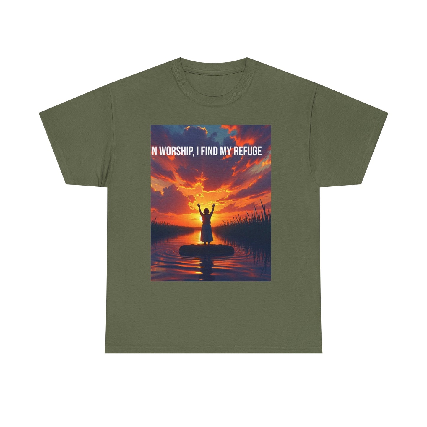 Worship Refuge T-Shirt – "In Worship, I Find My Refuge" Inspirational Christian Tee