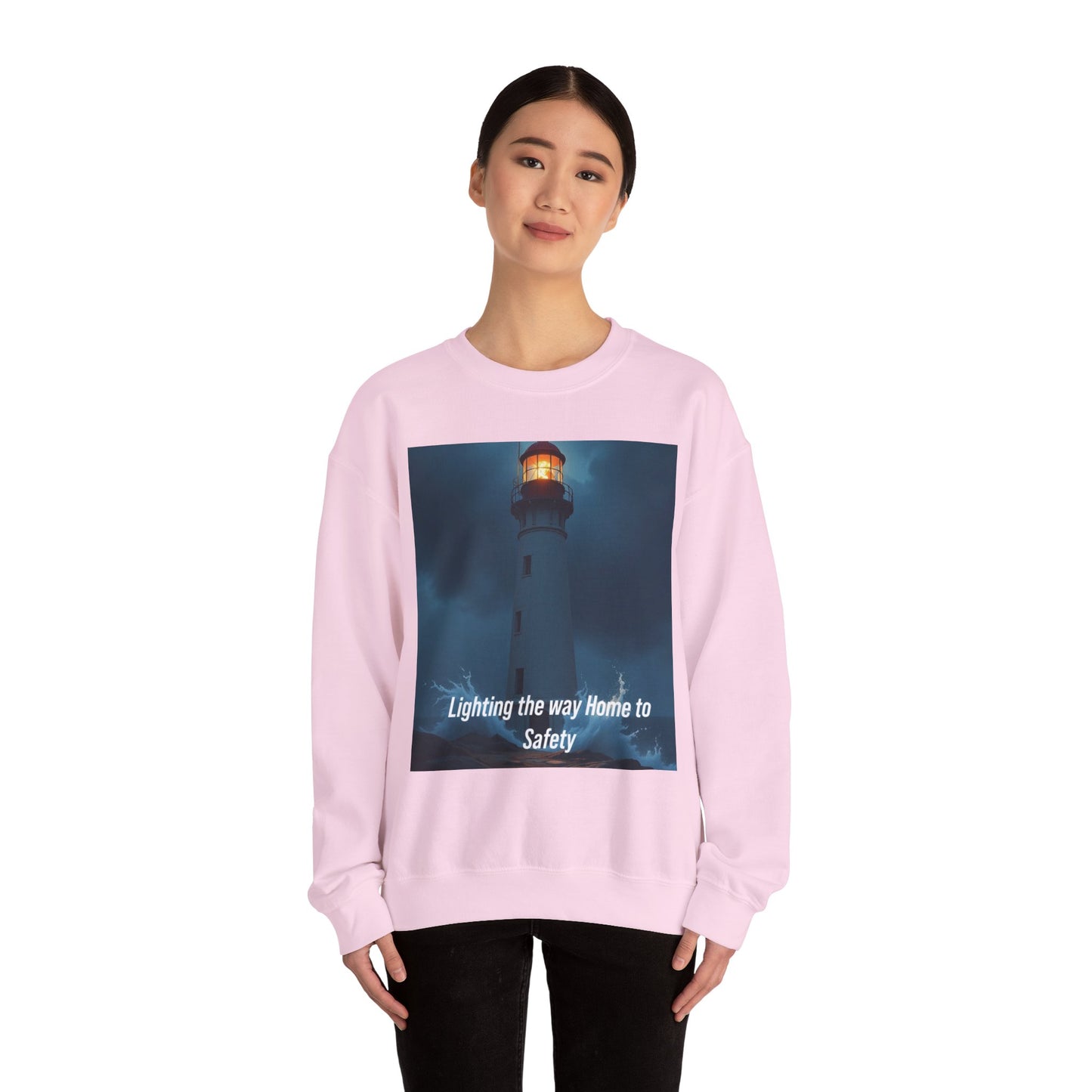 Lighthouse Crewneck Sweatshirt – "Lighting the Way Home to Safety"