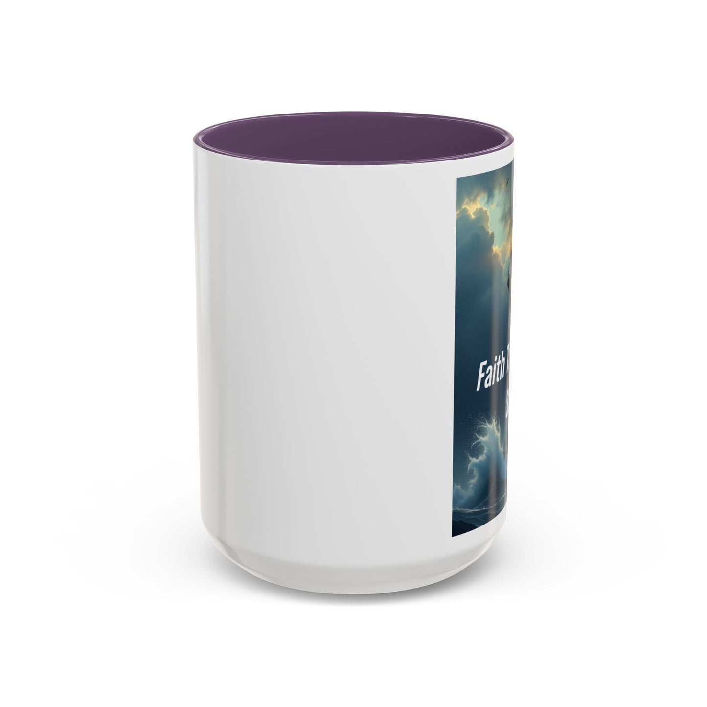 Faith Through the Storm Lighthouse Coffee Mug - Inspirational Ceramic Accent Mug