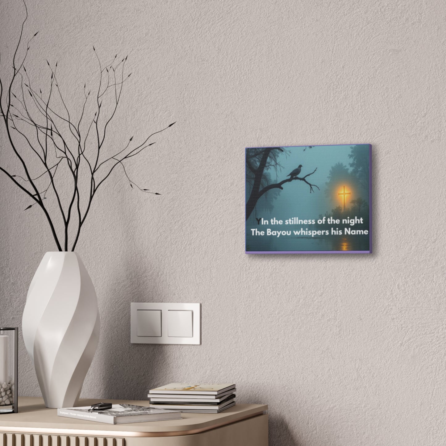 Bayou Night Canvas Wall Art — "In the stillness of the night the Bayou whispers his Name"