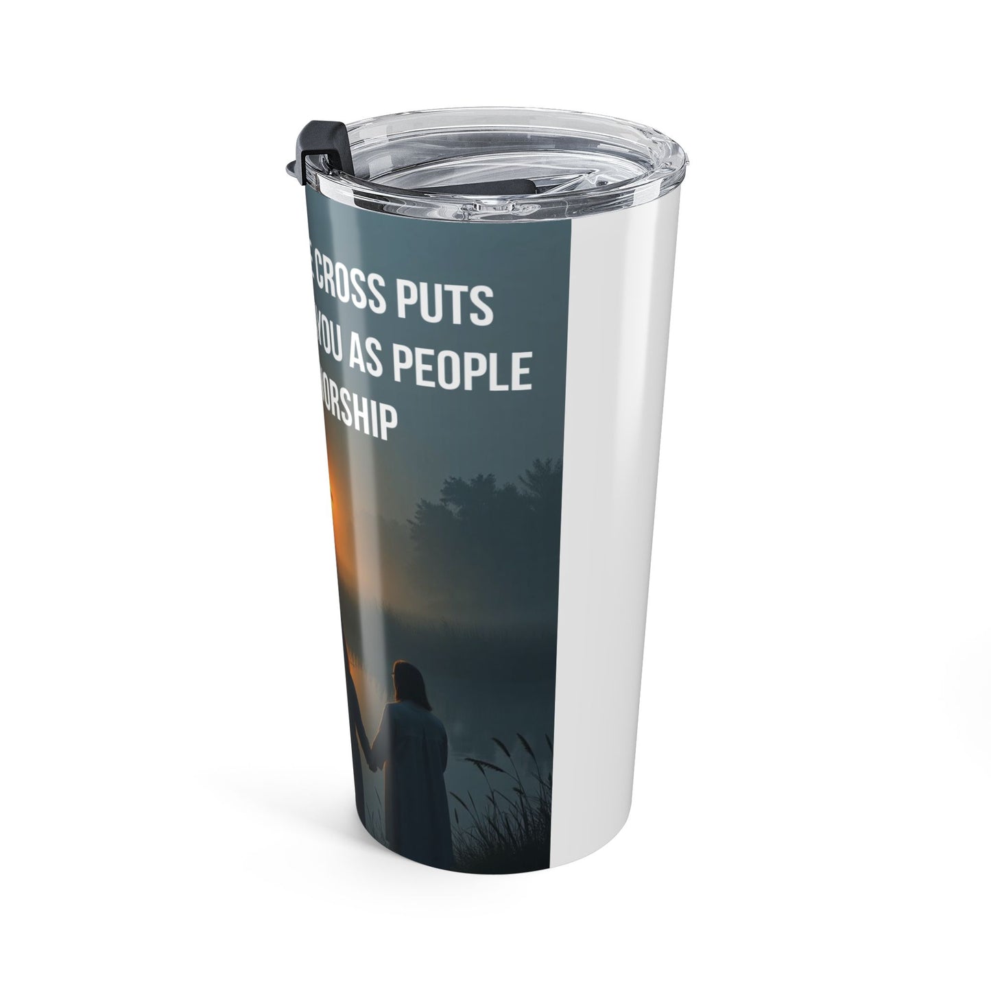 20oz Faith Tumbler — Pray, Worship & Light of the Cross Stainless Travel Cup