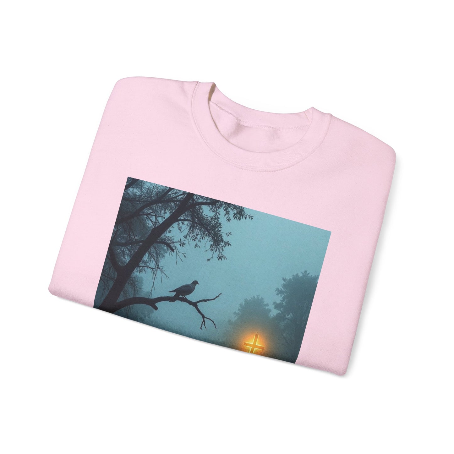 Christian Sweatshirt - "The Cross Stands Tall Over Every Storm" Inspirational Crewneck