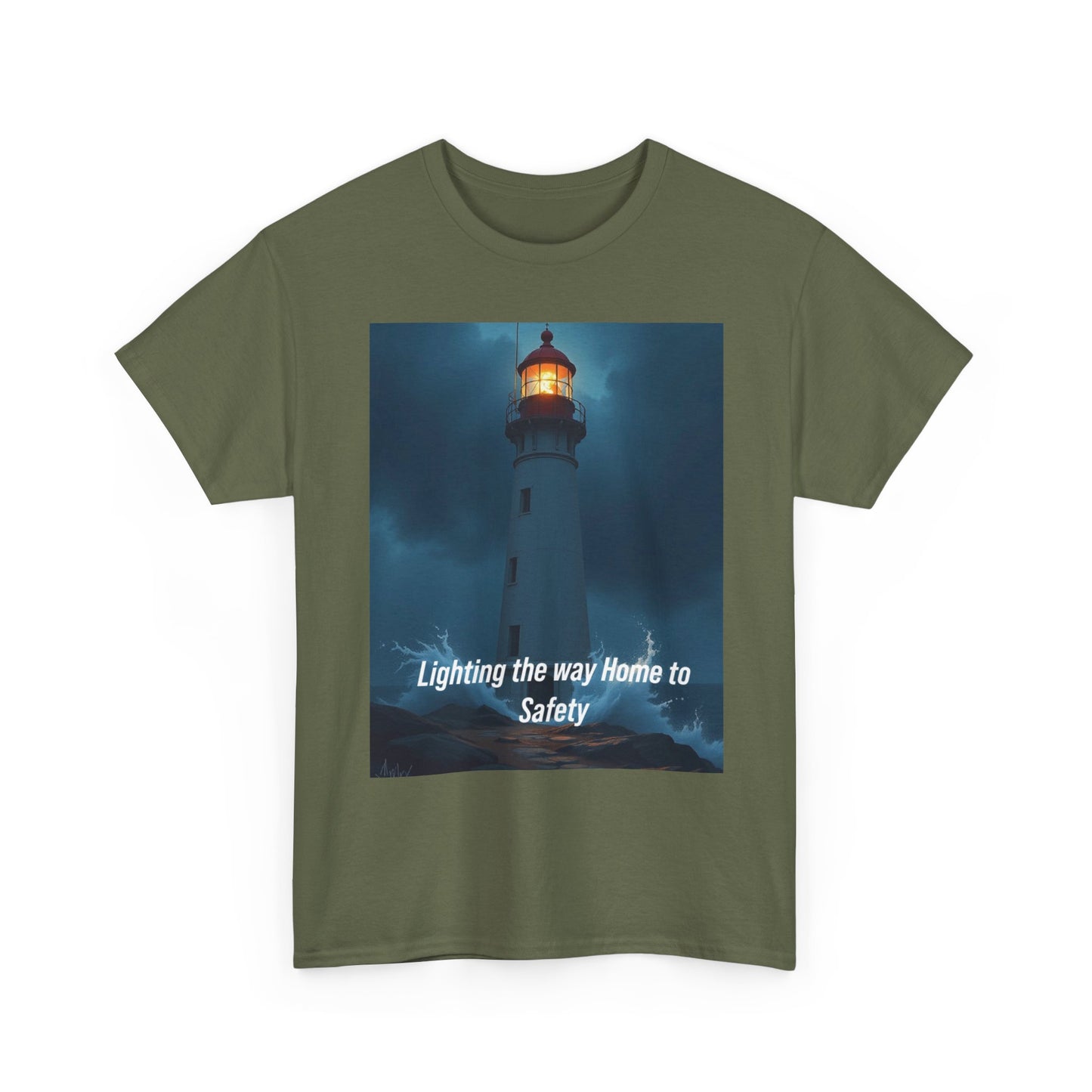 Lighthouse Graphic Tee — "Lighting the Way Home to Safety"