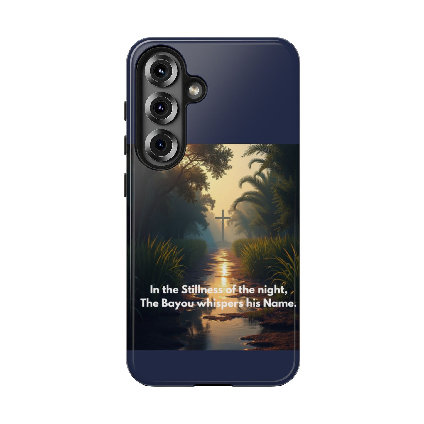 Bayou Cross Phone Case — "In the Stillness of the Night, The Bayou Whispers His Name"