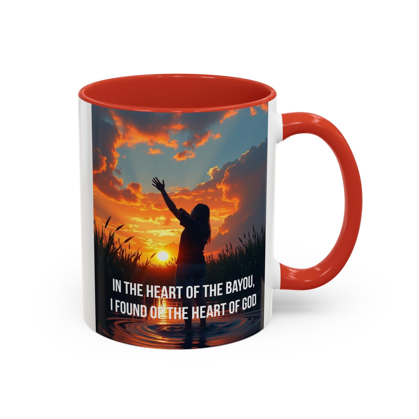 Inspirational Bayou Coffee Mug — "In the Heart of the Bayou, I Found God"