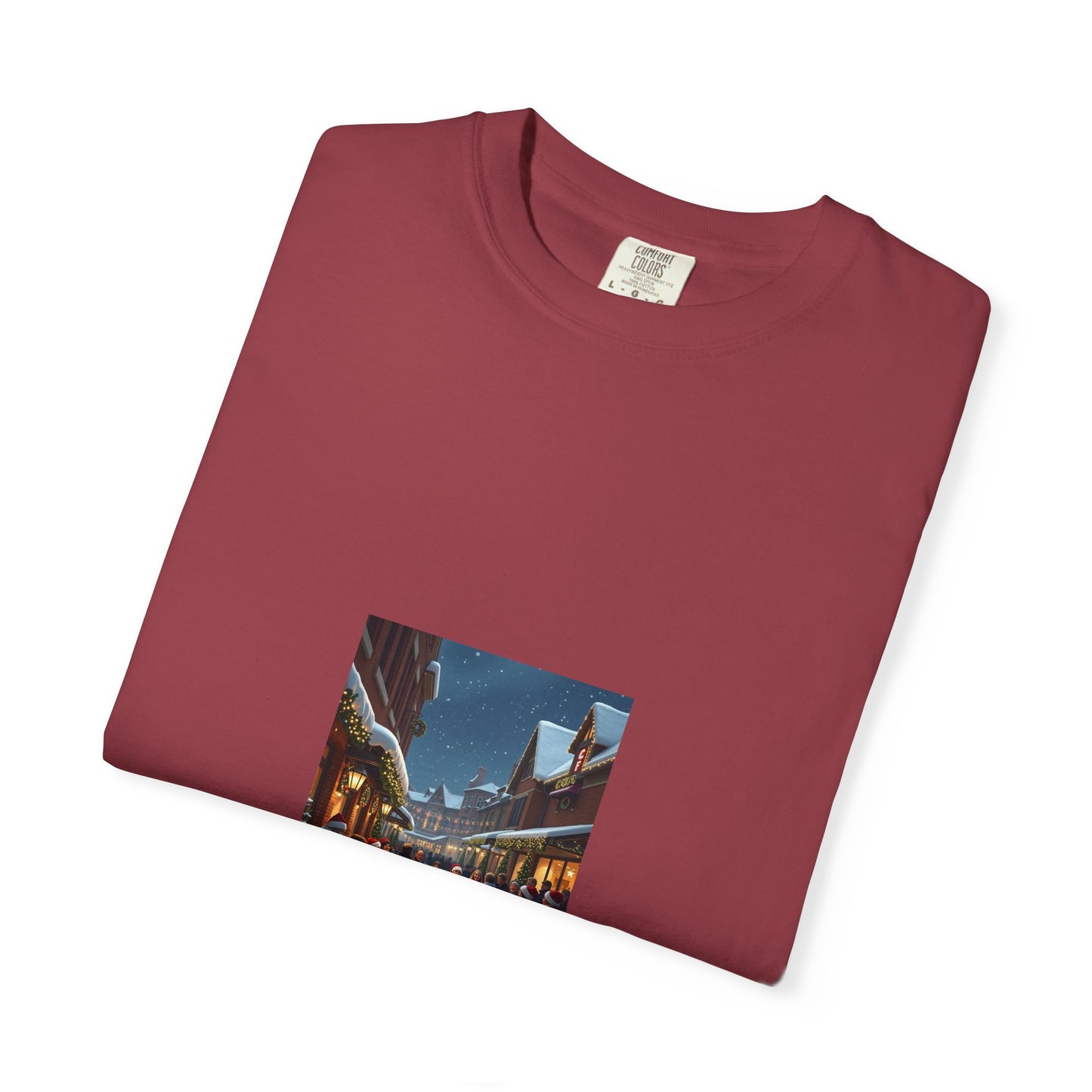 Cozy Winter Scene T-Shirt - Holiday Gift, Casual Wear, Layering Piece, Unisex Tee, Festive Fashion88a