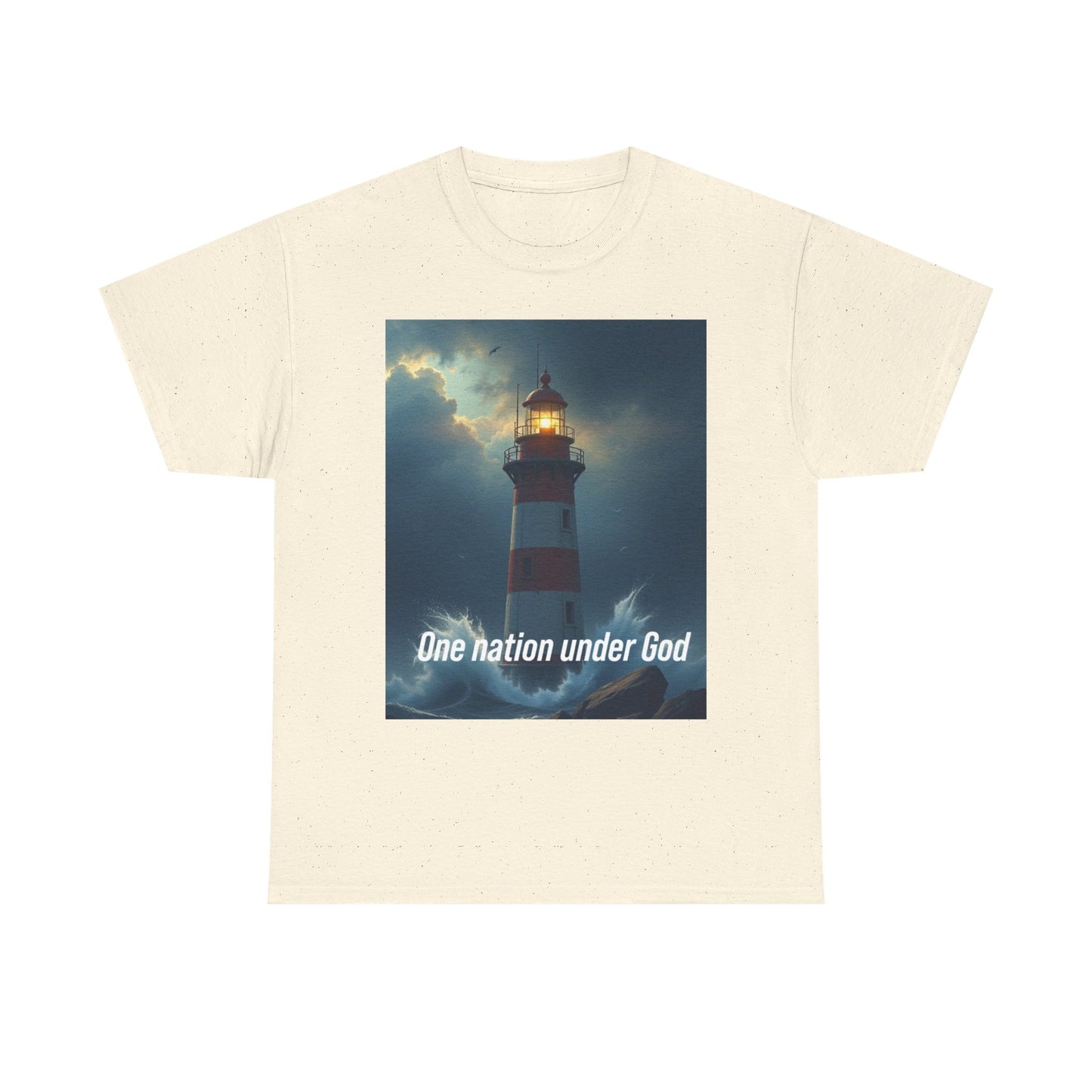 Lighthouse 'One Nation Under God' Tee — Patriotic Faith Graphic T-Shirt