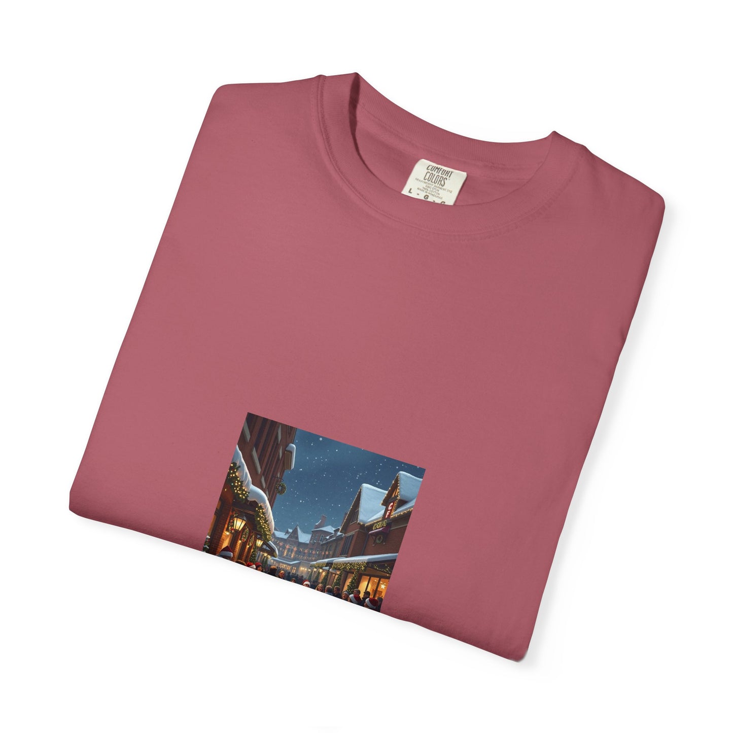 Cozy Winter Scene T-Shirt - Holiday Gift, Casual Wear, Layering Piece, Unisex Tee, Festive Fashion88a