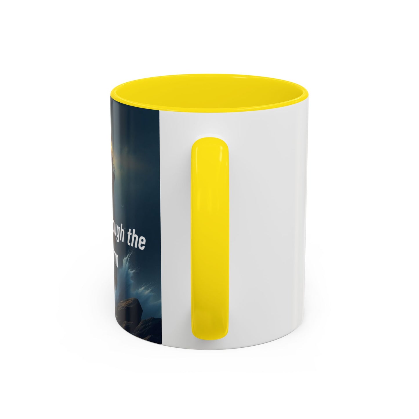 Faith Through the Storm Lighthouse Coffee Mug - Inspirational Ceramic Accent Mug