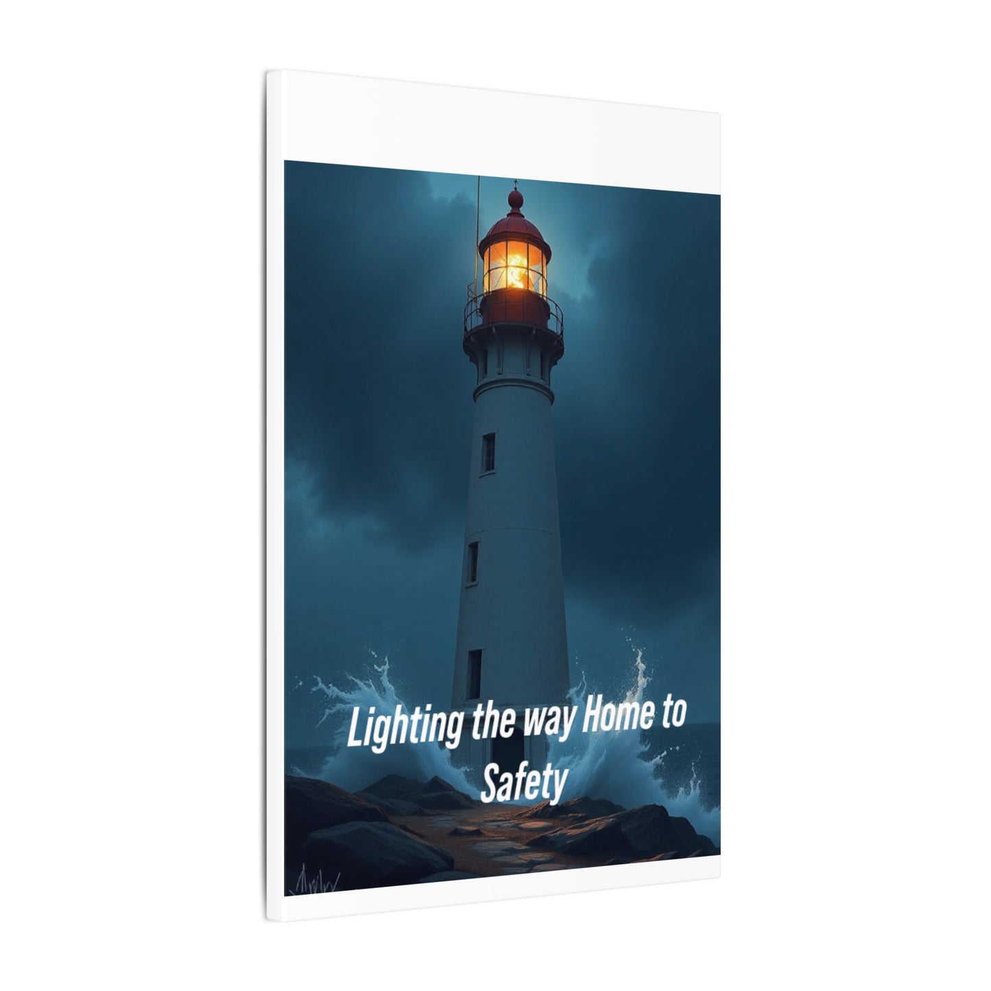 Lighthouse Canvas Wall Art — "Lighting the Way Home to Safety"