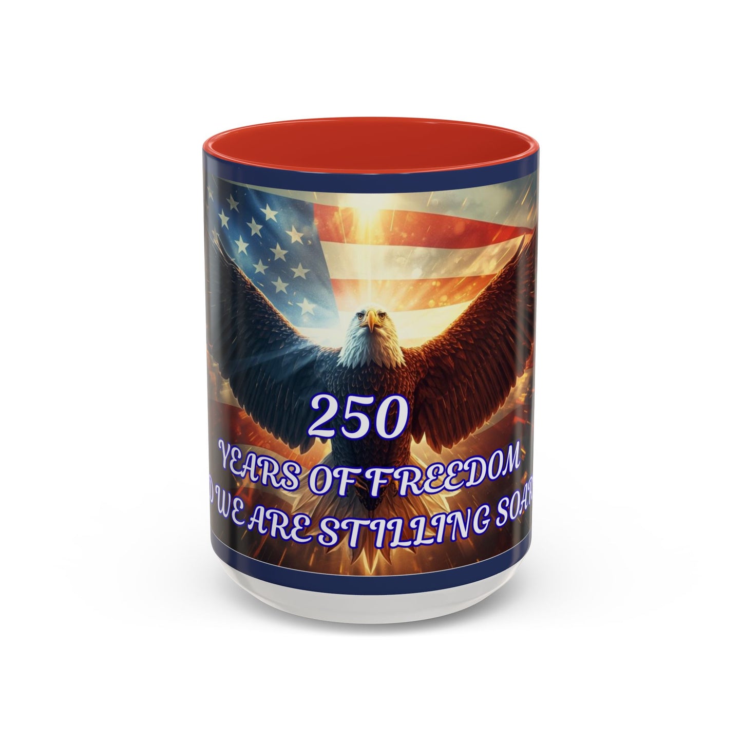 Patriotic Eagle Coffee Mug – "250 Years of Freedom" Accent Mug
