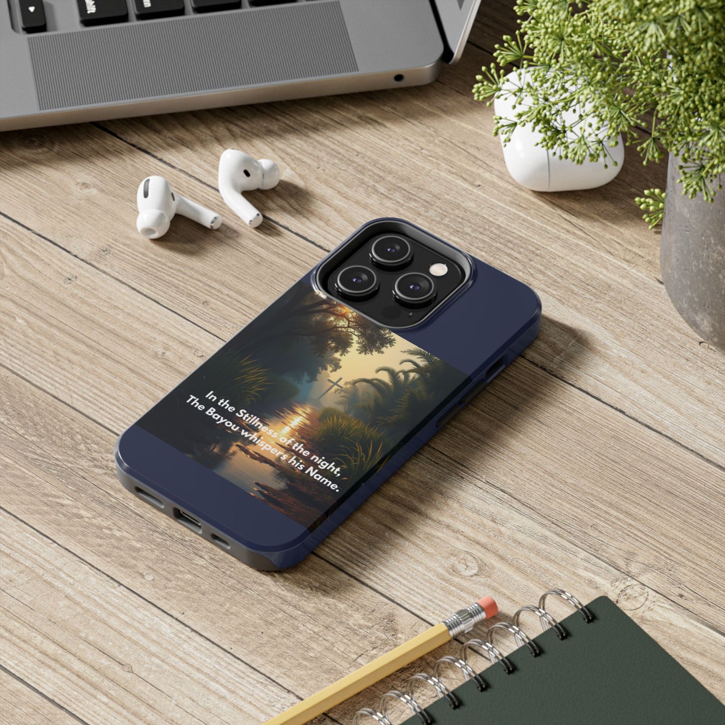 Bayou Cross Phone Case — "In the Stillness of the Night, The Bayou Whispers His Name"