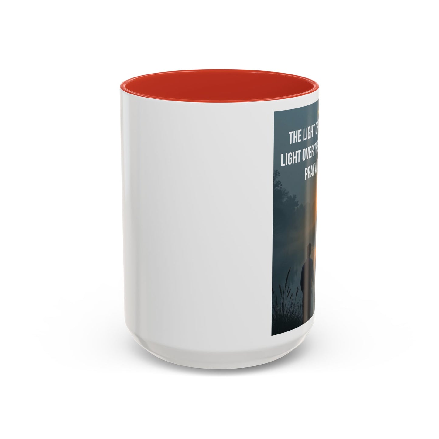 Christian Accent Coffee Mug — “The Light of the Cross” Inspirational Bible Verse Design