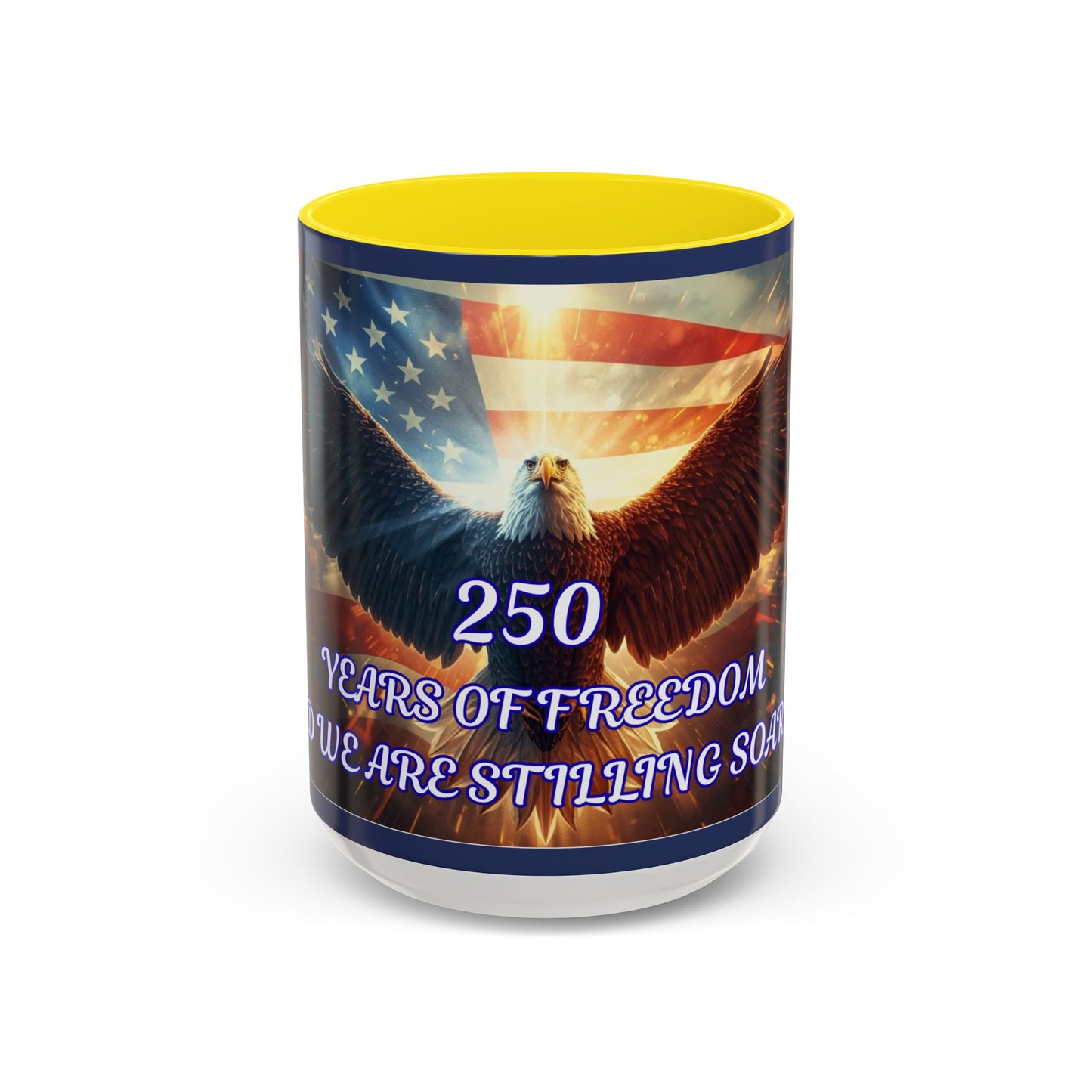 Patriotic Eagle Coffee Mug – "250 Years of Freedom" Accent Mug