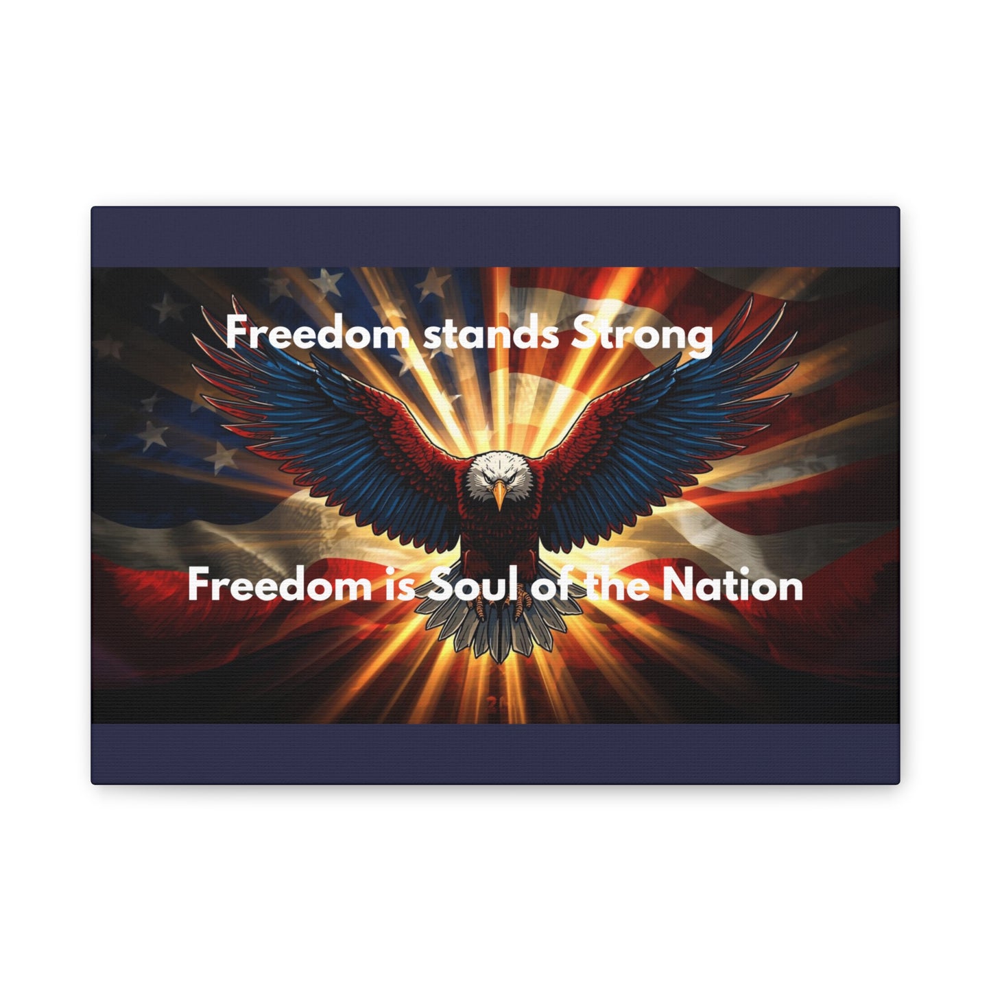 Patriotic Eagle Canvas Print – “Freedom Stands Strong” Wall Art