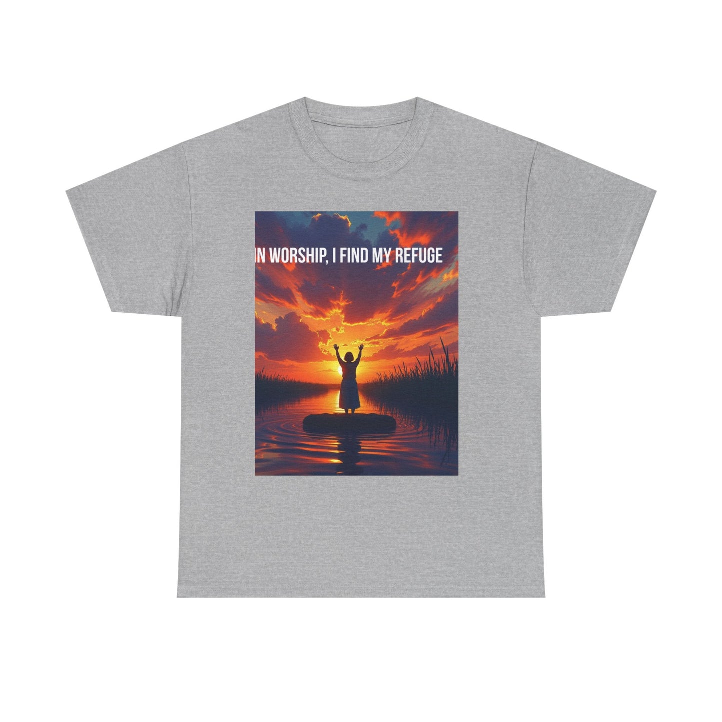 Worship Refuge T-Shirt – "In Worship, I Find My Refuge" Inspirational Christian Tee