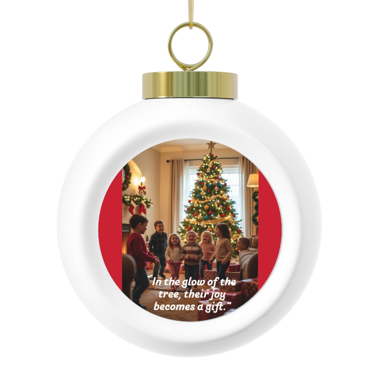 In the glow of the tree, their joy becomes the gift.