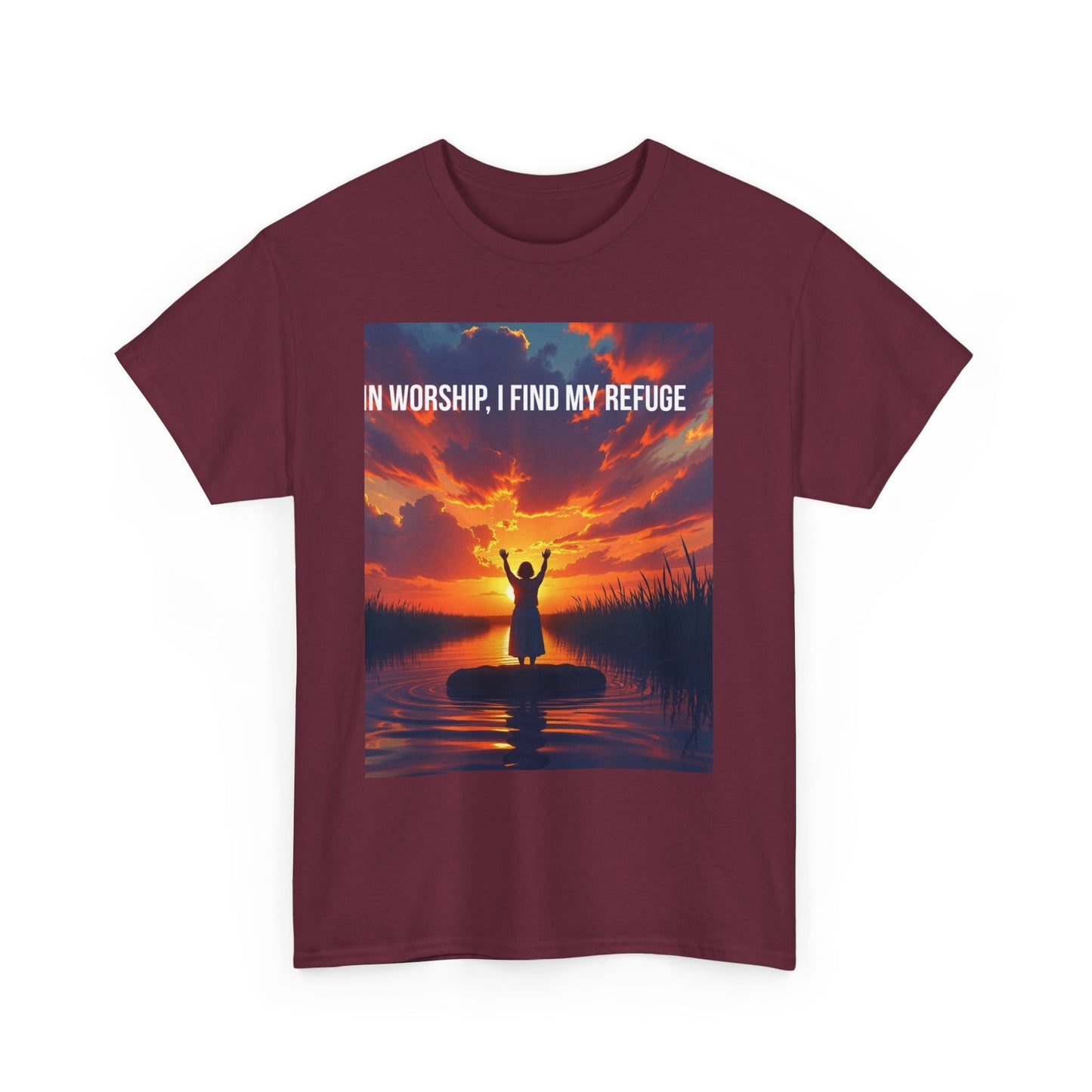 Worship Refuge T-Shirt – "In Worship, I Find My Refuge" Inspirational Christian Tee