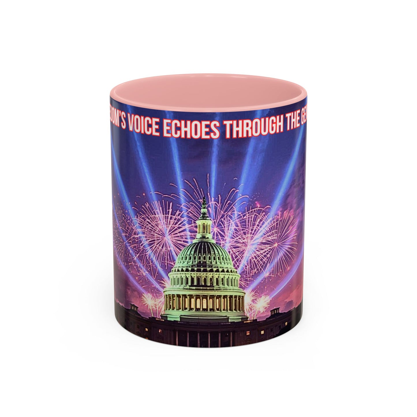 Capitol Fireworks Accent Coffee Mug — Patriotic Washington D.C. Skyline