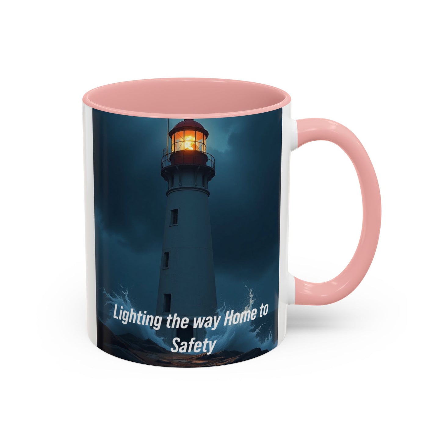 Lighthouse Coffee Mug - "Lighting the Way Home to Safety" Accent Mug