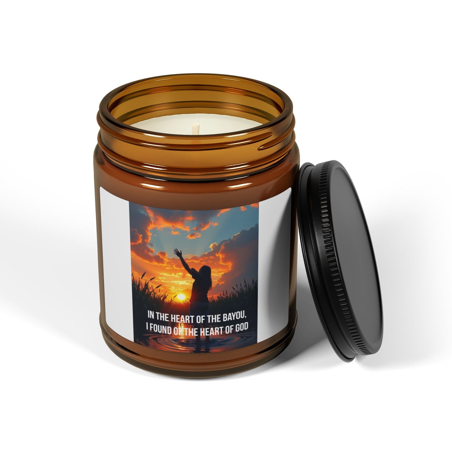 Inspirational Amber Jar Candle – “Is the Power of the Angel…” Scented Soy Candle