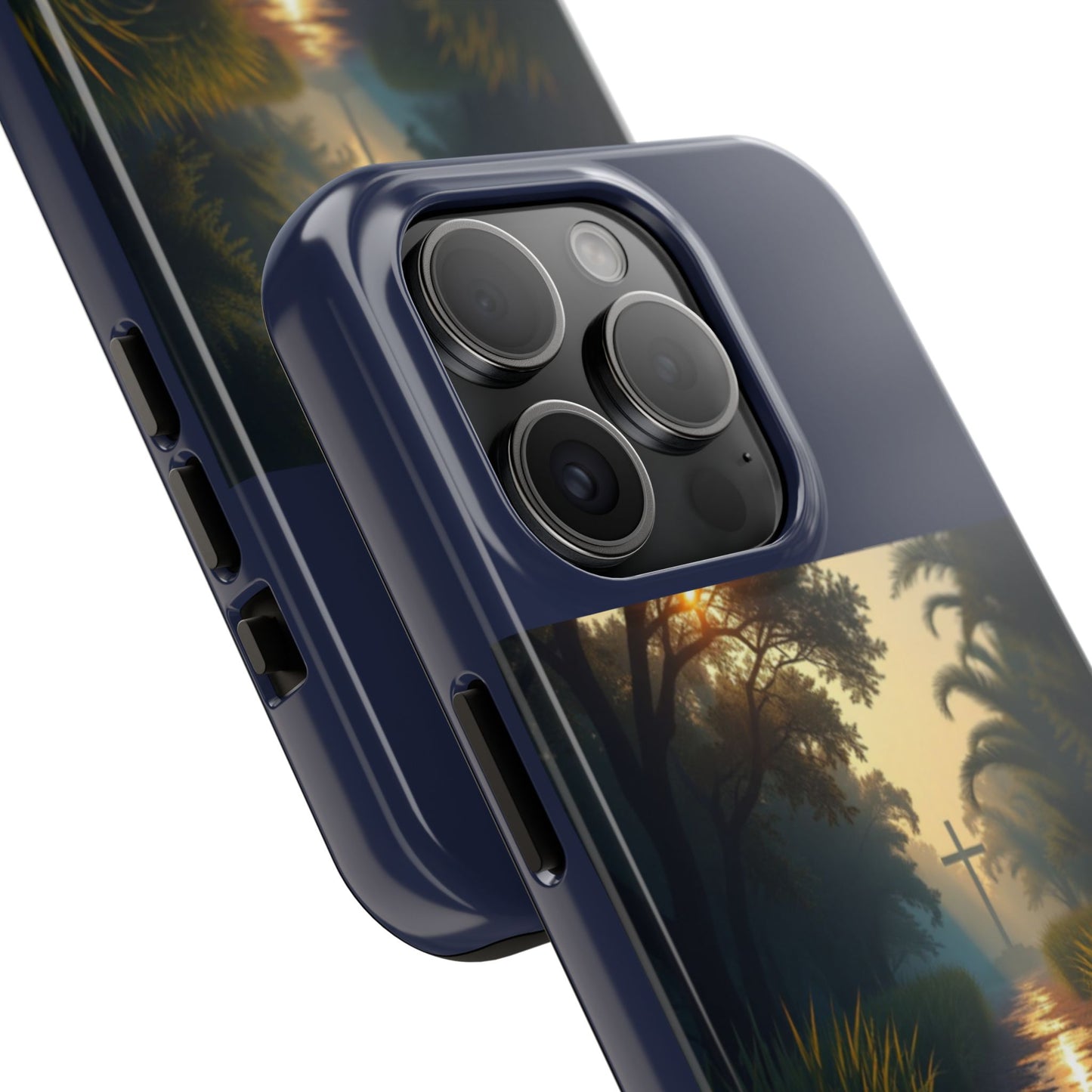 Bayou Cross Phone Case — "In the Stillness of the Night, The Bayou Whispers His Name"