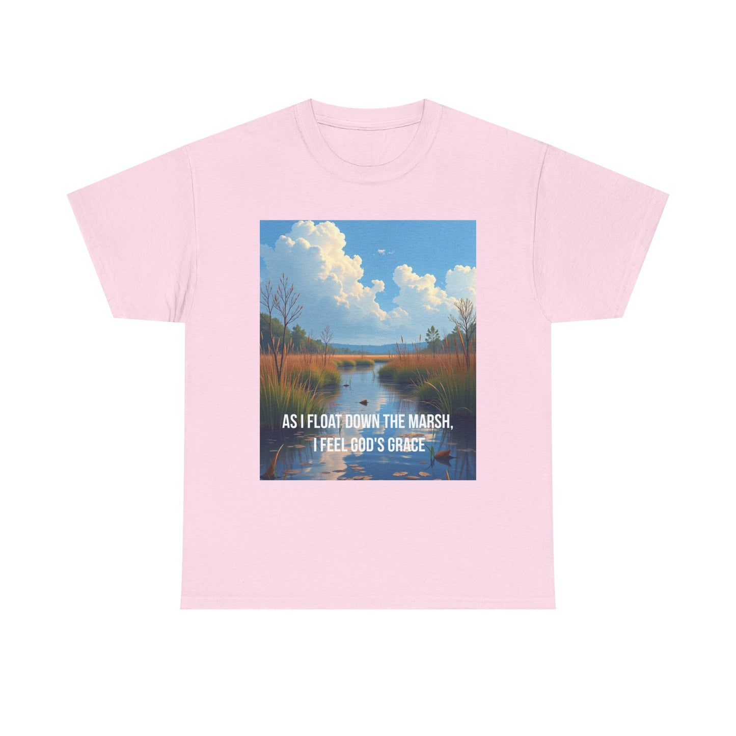 Marsh Landscape Tee — "As I Float Down the Marsh, I Feel God’s Grace"