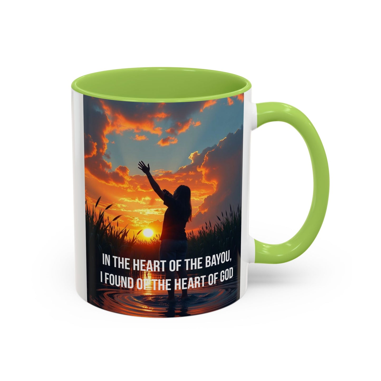Inspirational Bayou Coffee Mug — "In the Heart of the Bayou, I Found God"