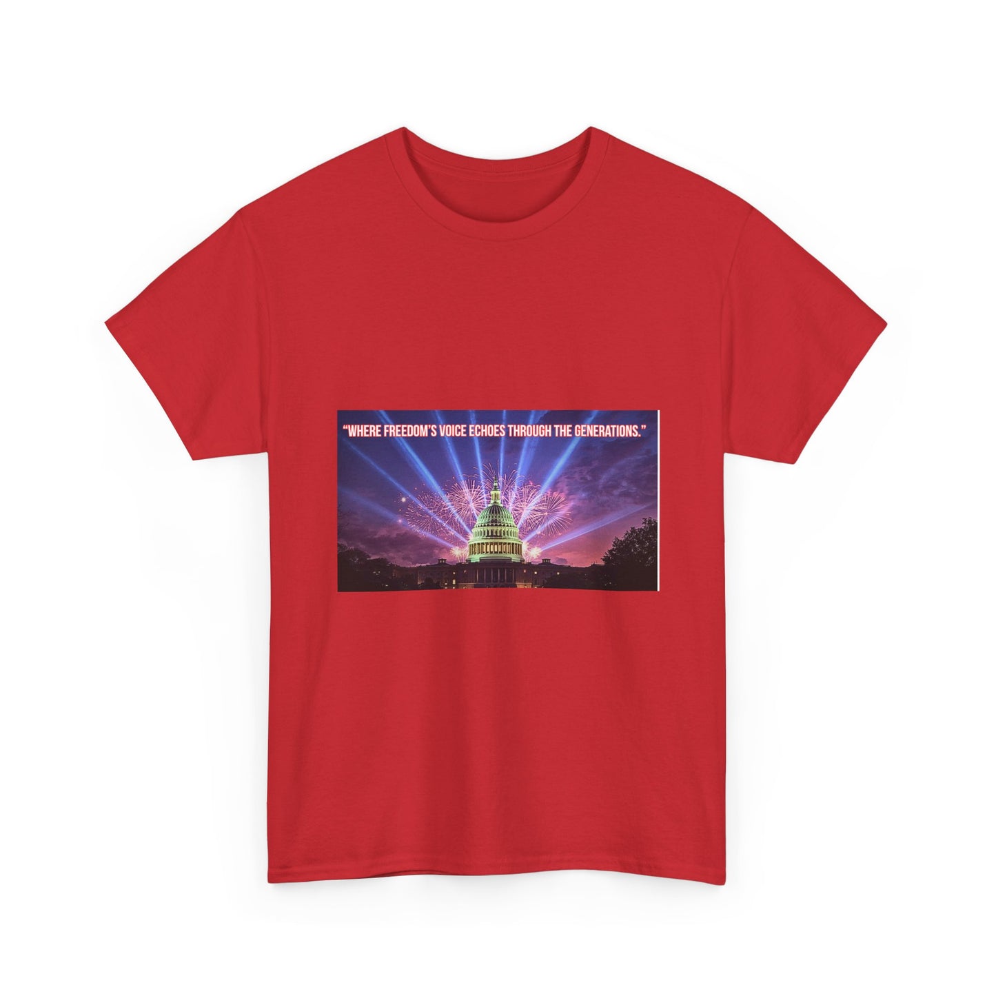 T-Shirt — Capitol Lights Design with 'When Freedom's Voice' Text