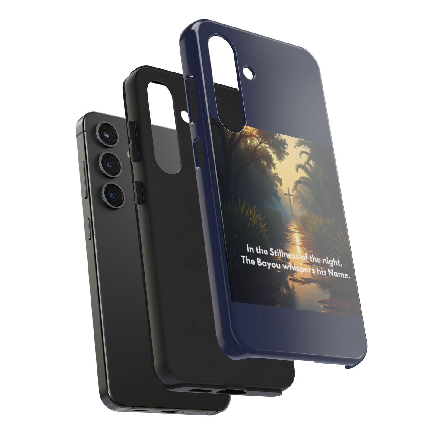 Bayou Cross Phone Case — "In the Stillness of the Night, The Bayou Whispers His Name"