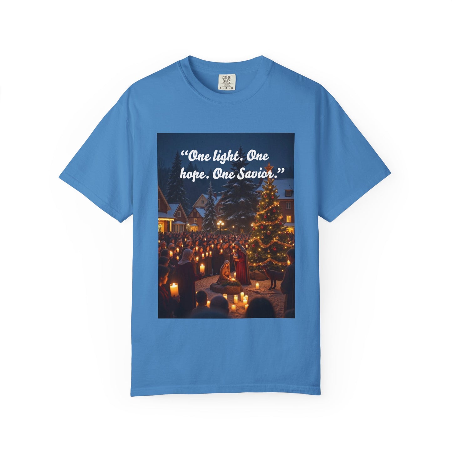 Garment-Dyed T-Shirt with Inspirational Christmas Design