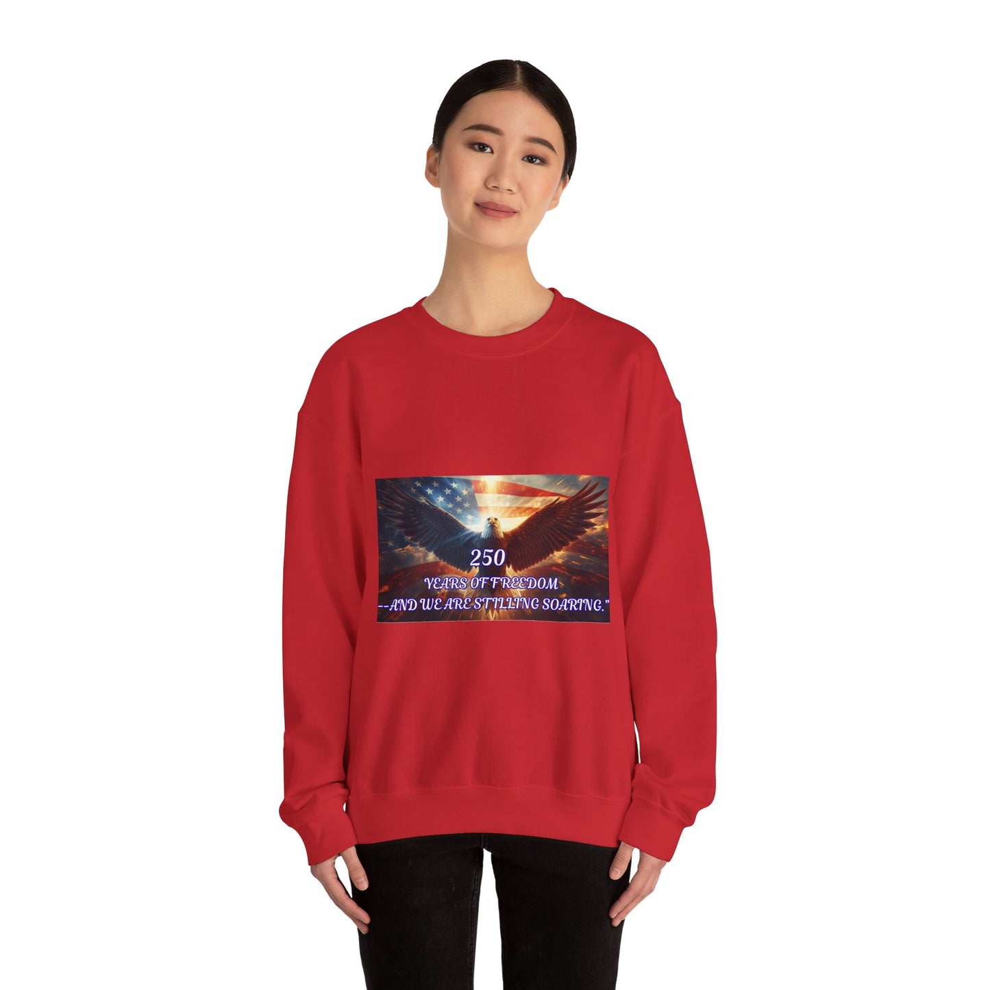 Crewneck Sweatshirt — 250 Years of Freedom Eagle Flag Tribute