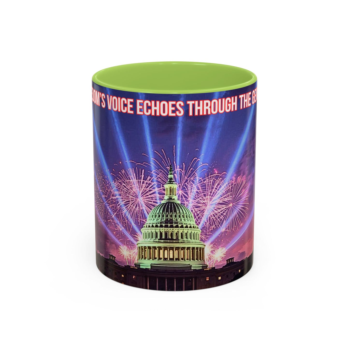Capitol Fireworks Accent Coffee Mug — Patriotic Washington D.C. Skyline