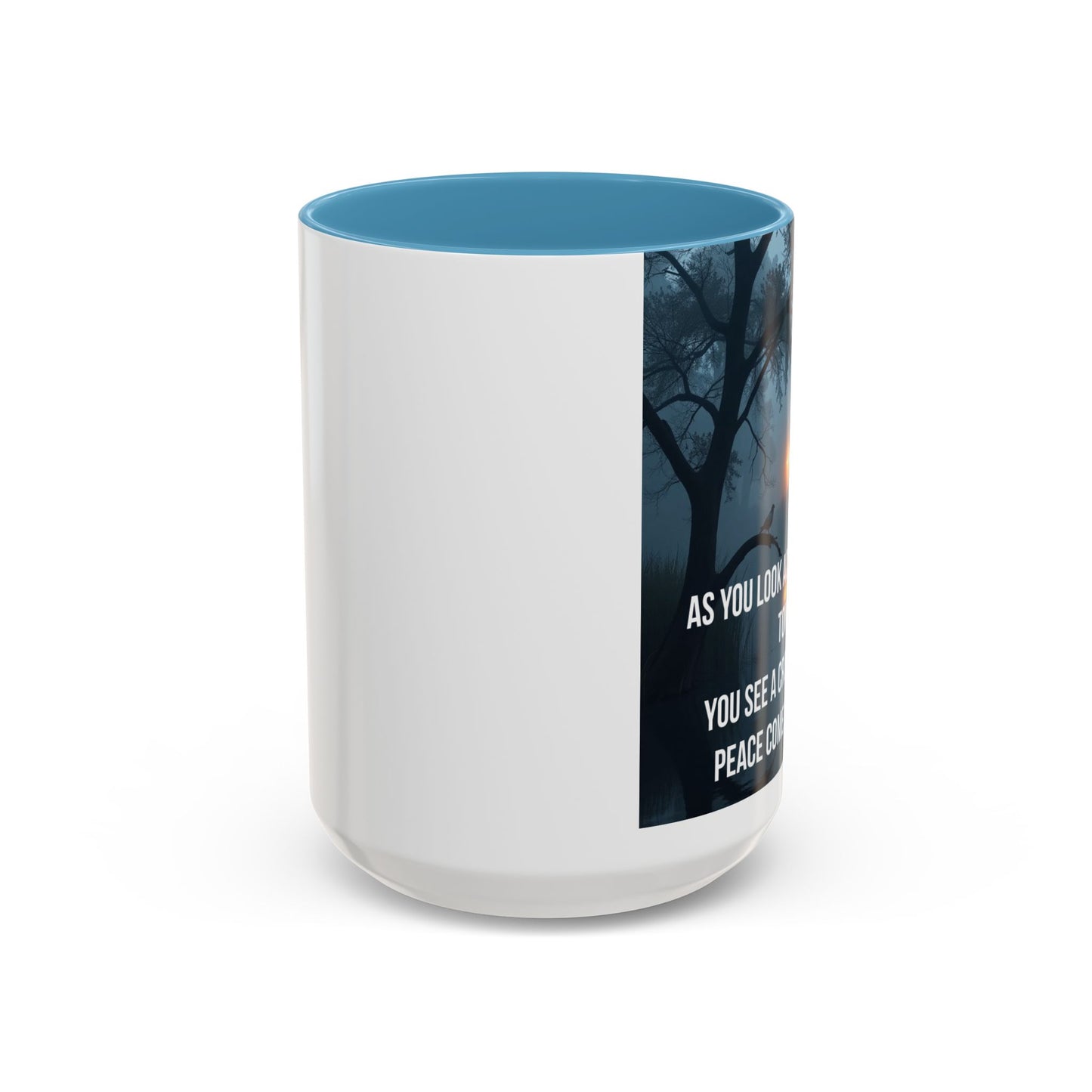 Bayou Cross & Flag Coffee Mug — Inspirational Southern Scene with Peaceful Verse (11/15 oz)