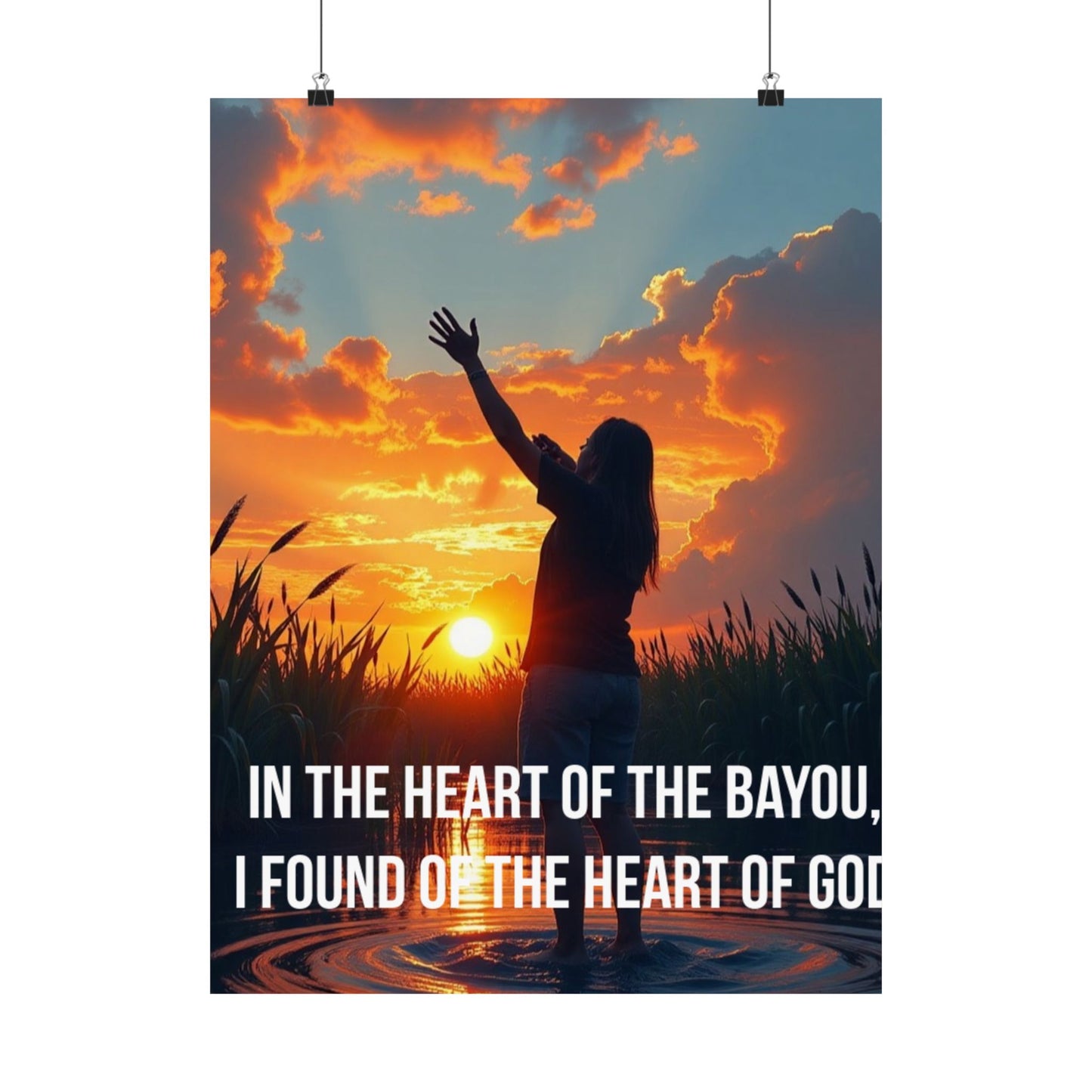 Satin Poster — "In the Heart of the Bayou" Sunset Silhouette Wall Art